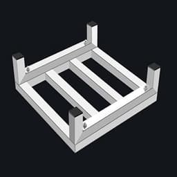 Wasmachine Onderstel - Apparaten Verhoger - Apparaten Stabiliseren - Robuuste Stalen Constructie - 50 x 50 x 10 cm - Zilver — thumbnail 2
