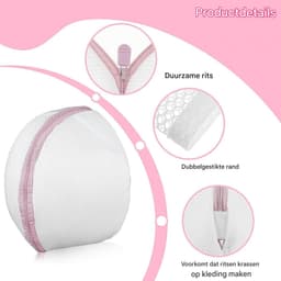 Dames Wassenet Set - BH Bescherming en Sokkenzak - 1 Stuk - Ademend Polyester Mesh - Voor Wasmachine en Droger - Roze — thumbnail 5