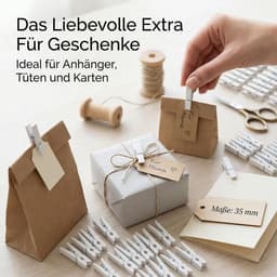 Dailygoods- Wasknijpers Mini - Houten Wasknijpers - Knutselen - Fotoklemmen - Cadeauzakjes - 50 Stuks - Natuurlijk Hout - Mini-clips — thumbnail 4