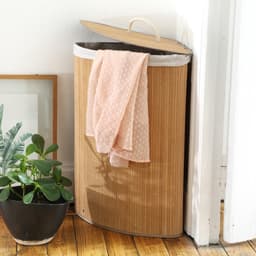 CALICOSY - Bamboe hoek wasmand met deksel 35x35x60cm — thumbnail 5