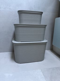 Wasmanden - Set van 3 stuks - 4,5 liter - 12 liter - 25 liter - Taupe — thumbnail 2