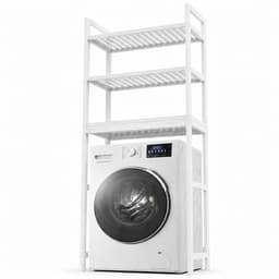 SnelShoppen - Wasmachinerek Bamboe - Rek boven Wasmachine - Toiletrek Hout - Duurzaam, Ruimtebesparend, Modern Ontwerp, Multifunctioneel voor Badkamer — thumbnail 1