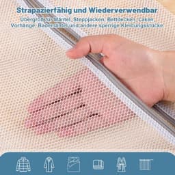 Wasnet Groot 60 x 80 cm - Waszak Herbruikbaar - Waszak voor Wasmachine - Waszakken voor Wasgoed - Wasnet met Ritssluiting - Geschikt voor Overhemden/Jassen — thumbnail 2