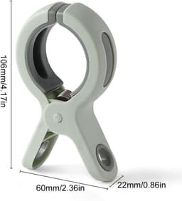 6 stuks - winddichte kledingclip - Strandhanddoekclip - Plastic dekenclip - Badhanddoekclip - Grote kledingclip - Voorkomt dat kleding door de wind wegwaait - Groen - 10,6x6 cm - Voor het vastklemmen van strandhanddoeken, beddengoed en dikke kleding. — thumbnail 2