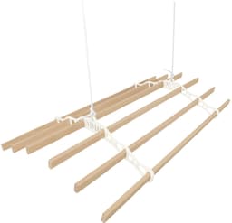 Kledingrek plafond katrol - ivoor - 1.8m - 6-latten — thumbnail 2