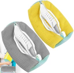 Solidchoice- Waszak Herbruikbaar - 2 Stuks Schoenenzakken - Waszak met Ritssluiting - Netmateriaal - 39 x 19 cm - Efficiënte Reiniging - Schoenentas — thumbnail 1
