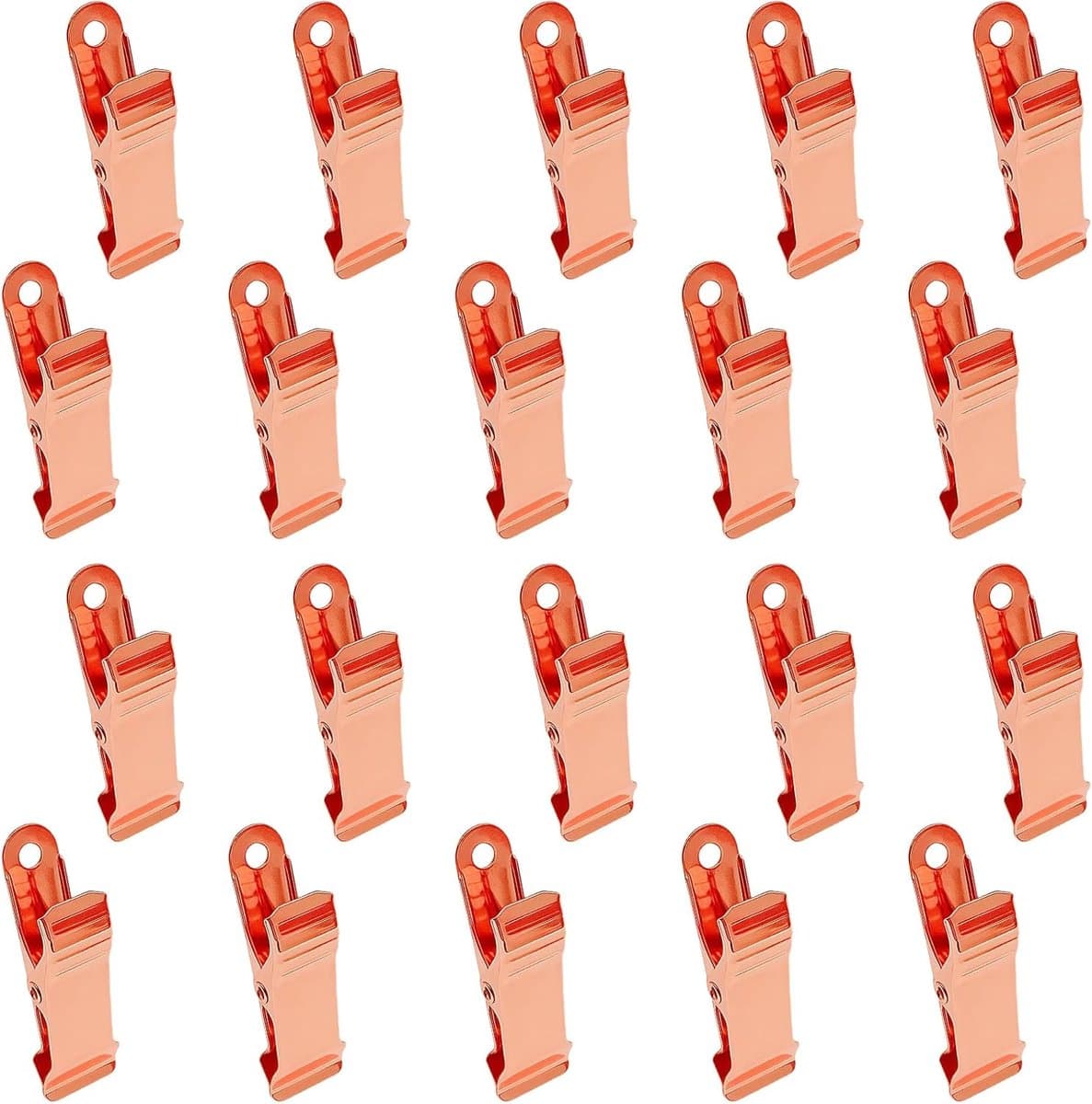 Clips - 30 Stuks - Kleine Klemmen - Mini-metalen klemmen - Knijpertjes - Fotoknijpers - Decoratie - Geschikt voor kleding, foto's, gordijnen, badkamer - 4×1.3cm - Roségoud — afbeelding 1