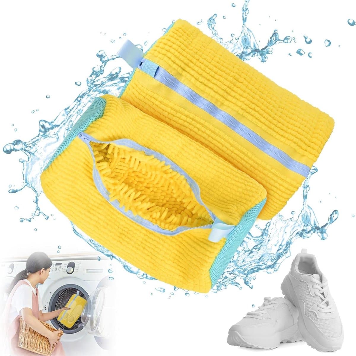 Waszak voor Schoenen - 2 Stuks Herbruikbare Zipper Tas voor Sneakers, Tennis- en Sportschoenen, Ideaal voor de Wasmachine en Droger — afbeelding 1