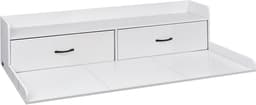 VEVOR Wasmachine en Droger Bovenplaat met Schroef, 137 X 69,9 cm Houten Wassers en Drogers Bovenplaat met 2 Laden & Hooks, Waskamers Bovenplaat voor Waskamers Pantry Counter Organisatie en Opslag, Wit — thumbnail 2