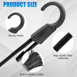 SnelShoppen - Pack van 2 Tension Rubber Hooks 1.5/3 m Elastische Expander met Dubbele Haak voor Zonnezeil, Fiets, Dekzeil en Waslijn met Winddichte Ge — thumbnail 2