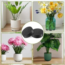 12-delig pakket onzichtbare bloempotvoetjes, voetjes voor bloembakken, zwart antislip rubberen voetjes, voor alle binnen- en buitenbloempotten — thumbnail 4