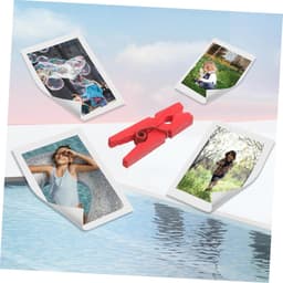 Mini Wasknijpers - Houten Clips - Decoratie Ophangen - Stevige Houten Constructie - 2.5 cm - Rood — thumbnail 2
