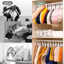 Washaken Clip - Washaken met klemmen - kleerhangers voor sokken - Drooghaak voor kleding - met 360 graden draaibare haak - Sterke plastic wasknijpers- draagbare antislip plastic hangers clips - Veelzijdig - 10stuks - wit — thumbnail 2