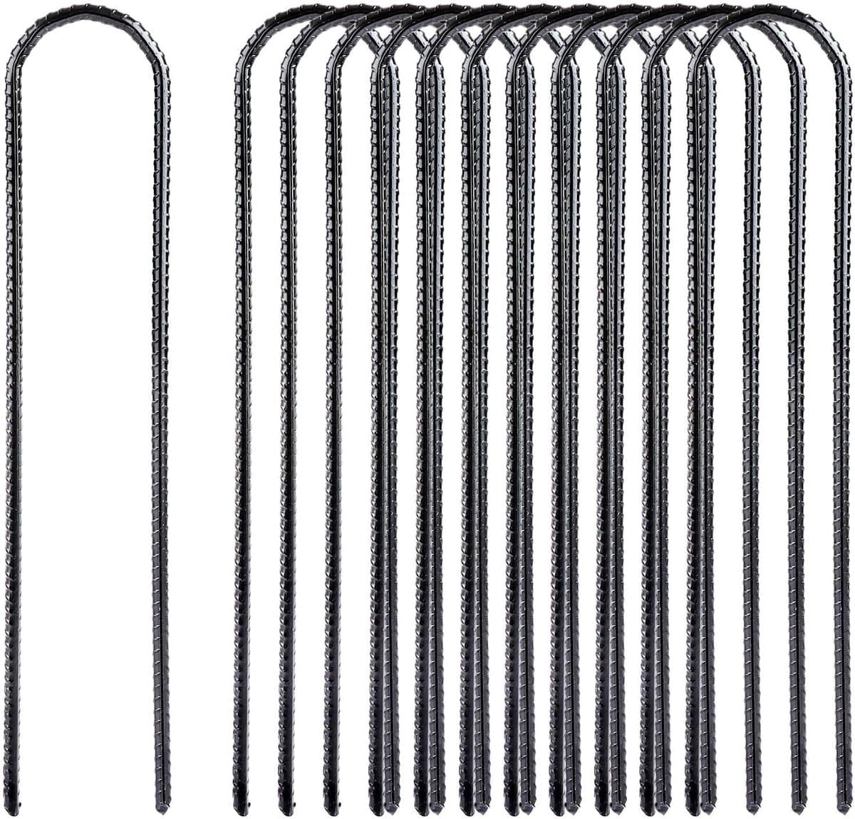 SnelShoppen - Pack van 12 Grondankers, Trampoline Haken, 30 cm U-vormige Gegalvaniseerde Grondankers, Tent Haringen, Storm Tent Pegs voor Camping en T — afbeelding 1