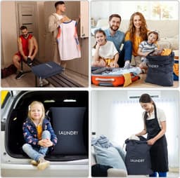 2 Pack Waszakken voor Vuil Wasgoed, Reiswaszakken van Wasbaar Nylon voor Zwemkleding en Sportoutfits — thumbnail 5