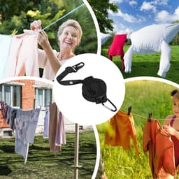 Reis Waslijn - Intrekbare Lijn - Kleding Drogen - Gereserveerde Gaten - 3.6 Meter - Wit — thumbnail 3