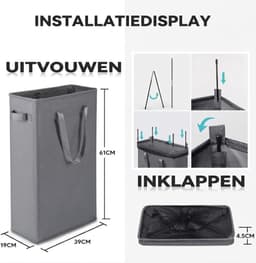 Lìon® Wasmand - 45L - Wasbox - Wasmanden - Hrijs - 19cm x 61cm x 39cm — thumbnail 5