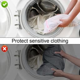 Wasmachine waszakken set van 3, kleine waszakken 25 x 30 cm voor ondergoed, sokken en babykleding met roze rits — thumbnail 2