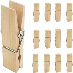 Thijox - 12 Stuks Grote Houten Wasknijpers 7,2 cm - Stevige en Zware Klemmen voor Was, Knutselen, en Decoratie - Natuurlijk Hout - Perfect voor Tuin, — thumbnail 1