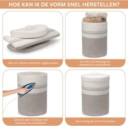 CRLYN® Rieten Wasmand met Deksel - 37 x 37 x 52 cm — thumbnail 5