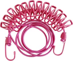 Camping Clothesline-180 cm, Travel Clothesline with Clips, Portable Elastic Clothesline, Extendible, Outdoor Holiday, Clothes Line for Travel, Dormitory, Camping Accessories, with 12 Clothespins — thumbnail 1