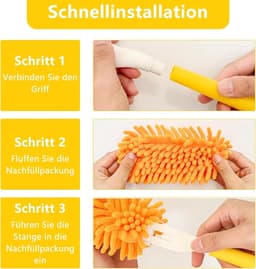 8 stuks wasbare stofvegers, stofvegers met handgreep en waszak, stofmagneet navulling voor Swiffer huishoudhulp, 360° heavy duty stofwisser voor nat- en droogreiniging — thumbnail 3