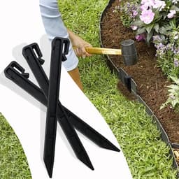 SnelShoppen - Pack van 20 Stevige Plastic Grondankers 25 cm - Voor Tuin, Grasrand, Waterdichte Hoses, Anthraciet - Ideaal voor Zachte Bodems — thumbnail 4