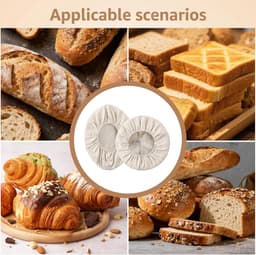 SnelShoppen - Banneton Liner Set 4 Stuks - 10 Inch Herbruikbare Ronde en Ovalen Brooddeksels - Natuurlijke Jute en Katoen - Ideaal voor Thuisbakkerij — thumbnail 5