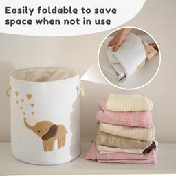 Thijox - Wasmand voor Kinderen, Jongens, Opbergmand van Zeildoek, Extra Groot 58 L, Opvouwbare Vuile Wasmand met Trekkoord Sluiting voor Baby- en Kind — thumbnail 2