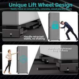 SnelShoppen - Lifting Washing Machine Roll Rail - Verstelbare Basis met Rollen 50-80 cm - Eenvoudig Vervoer van Wasmachines, Droogkasten, Koelkasten e — thumbnail 3