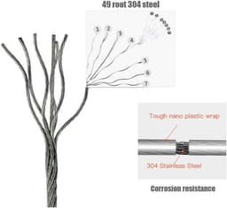 Uitschuifbare waslijn - Uittrekbare Wasdraad - 4.2m - met dubbele touwlijn - zwart - Staal,ABS, aluminium - muur hangen - Automatisch Straktrek Systeem - Draaggewicht 20 kg - Alternatief Wasrek of Droogrek — thumbnail 5