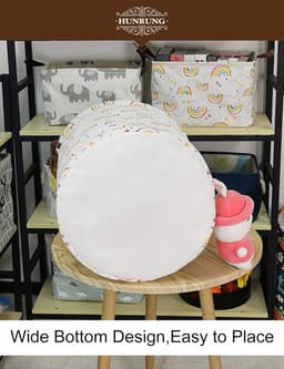 SnelShoppen - Grote Wasmand Hammer - Lichtgewicht Opbergmand van Canvas - Waterdichte Speelgoed Organizer voor Vuilnis, Kleding, Badkamer, Kids Kamers — thumbnail 2