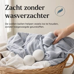 Drogerballen - 6 XL Wasbollen - 100% Nieuw-Zeelandse Schapenwol - 7 cm - Inclusief E-book & Opbergzakje — thumbnail 3