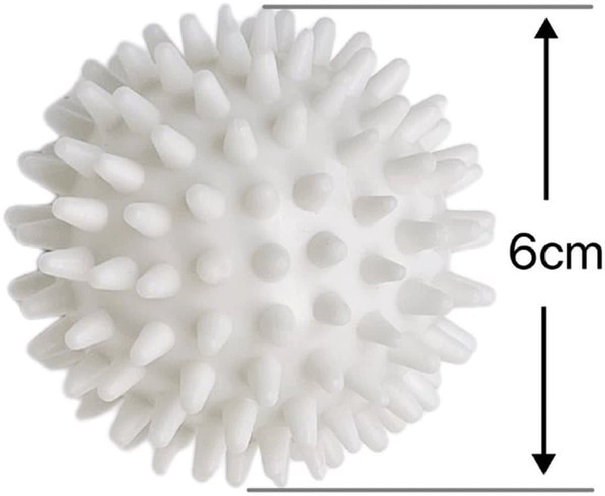 6 Stuks Drogerballen - Wasbollen - Wasballen - 6 cm - drogerballen - wasbol - Herbruikbare droogballen - Voor het verzachten van wasgoed - Vermindert kreukels en statische elektriciteit - Wit — afbeelding 1