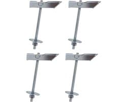 Industrieel | Wing Spring Toggle Ankers M6 | Set van 4 | Stalen Knevelbouten | Toggle Dowel voor het Ophangen van verschillende items zoals lampen | Bevestiging vals plafond, gipsplaten