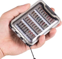 vliegvissen-kit, assortiment met vliegendoos, 36/64/72/80/96 stuks met droge/natte vliegen, nimfen, streamers — thumbnail 2