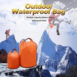 4L Dry Bag Waterdichte tas, ultralichte pakzak, 210T polyester, tegen water, stof, zand, plunjezak, waterdicht, voor kamperen, wandelen, strand en outdoor, reizen, oranje-rood — thumbnail 2