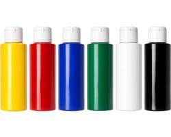 Stoffverfset, wasbestendig, voor lichte stoffen, ideaal voor het schilderen van T-shirts, doe-het-zelf tassen, kussens, 6 kleuren x 60 ml
