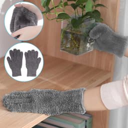 1 paar autowashandschoenen met vingers, zuigend autowashandje, autowashandschoen van ultrazachte microvezel, voor autowassen en raamreiniging (grijs) — thumbnail 3