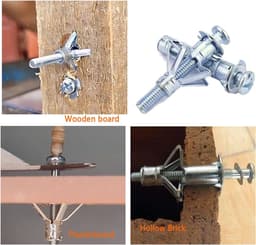 36 sets holle wandbevestigingen anker, gipsplaatbevestigingen Heavy Duty schroeven assortiment, holle rawl-pluggen voor gipsplaat, gipsplaat, baksteen, houten deuren, dun metaal, beton, metselwerk — thumbnail 2