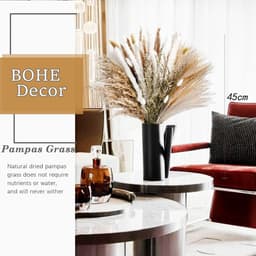 85 Stuks Pampas Gras Gedroogd Natuurlijk Gedroogde Bloemen Deco DIY Droog Bloemen Boeket, Pampas Gras Boeket Rietbloem Deco Ideaal voor Boho Woonkamer — thumbnail 5