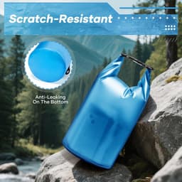 Dry Bag 5L Waterdichte Tas, Waterdichte Opbergtas, Waterdichte Dry Bag met Rolsluiting en Schouderriem voor Strand, Zwemmen, Boot, Kajak, Vissen, Raften, Kamperen, A2-Blauw — thumbnail 5