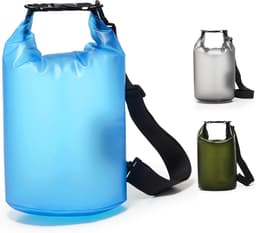 Dry Bag 5L Waterdichte Tas, Waterdichte Opbergtas, Waterdichte Dry Bag met Rolsluiting en Schouderriem voor Strand, Zwemmen, Boot, Kajak, Vissen, Raften, Kamperen, A2-Blauw — thumbnail 1