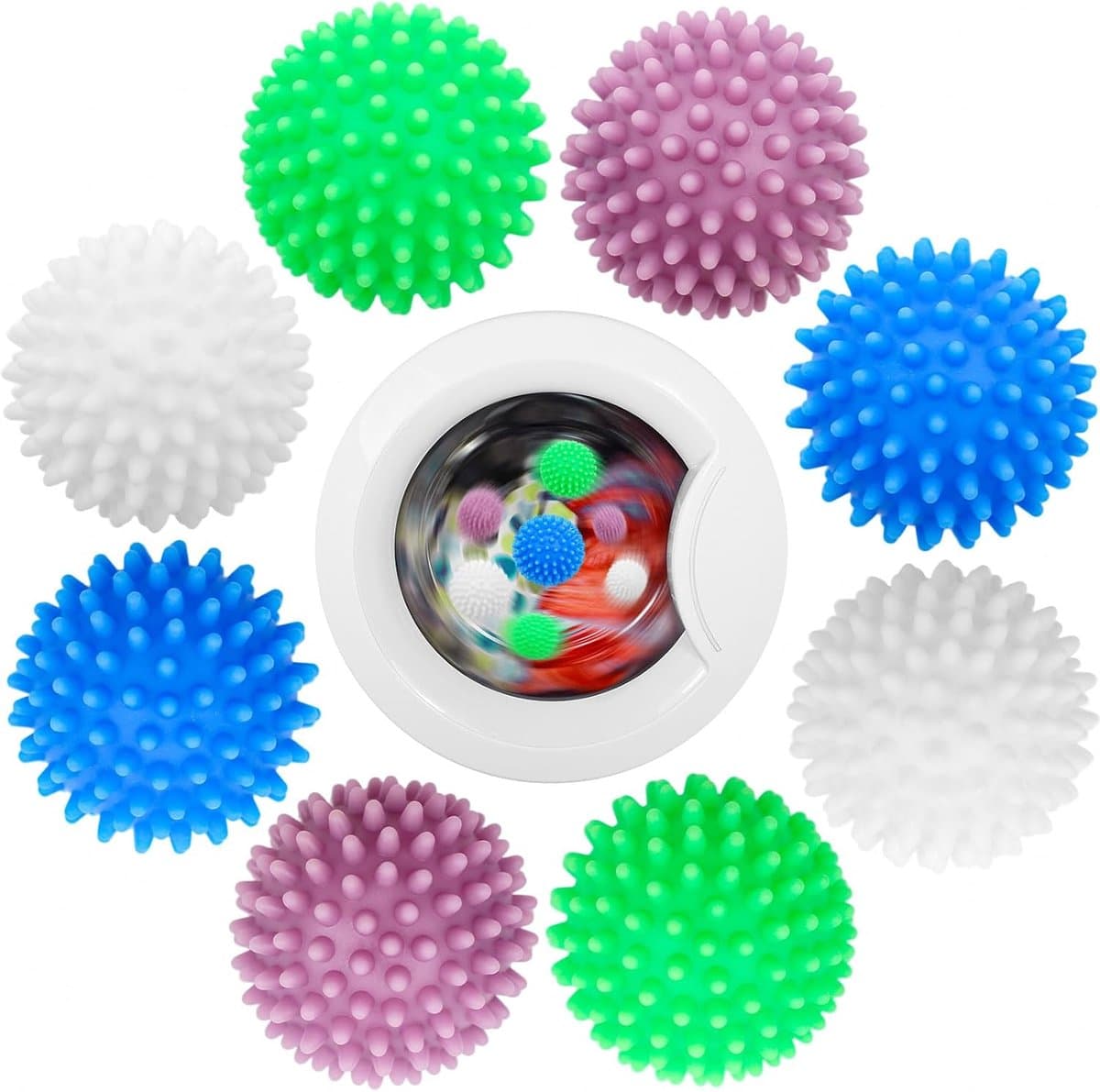 8 stuks drogerballen, drogerballen voor wasdroger, drogerballen voor donsjacks, herbruikbare wasballen, voor wasmachine, wasdroger, ballen, wollig wassen — afbeelding 1