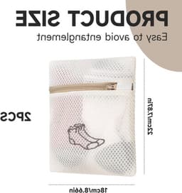 Wasmachine waszakken set van 2, mesh netzakken voor delicate kleding, ondergoed, sokken en beddengoed, 18 x 20 + 40 x 50 cm — thumbnail 3