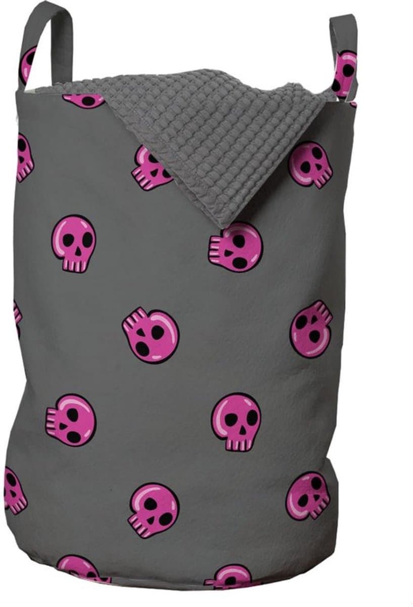 Waszak Set van 2 - Duurzaam Polyester - Handgrepen - Trekkoordsluiting - 33 cm x 50 cm - Donker Taupe Roze - Opbergmand — afbeelding 1