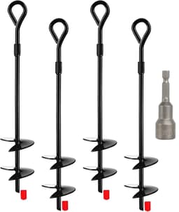 Dailygoods - Set van 4 Grondankers met Dubbele Helix - 40 cm Sterke Tentpalen — thumbnail 1