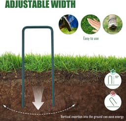 Dailygoods - 50 Stuks U-vormige Grondankers voor Tuin en Camping 150x30x3mm — thumbnail 5