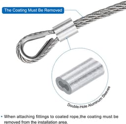 Dailygoods - 100m Rvs Kabel met 30 Aluminium Moffen voor Waslijn en Decoratie — thumbnail 2