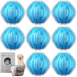 Herbruikbare pluisvrije wasballen verwijderen dierenharen uit kleding in de wasmachine (blauw). — thumbnail 1